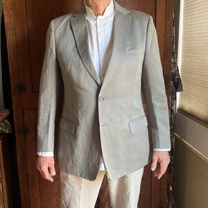 Z Zegna Linen Blend Blazer, Well Worn, Lined, 2 Button, Gray, 56R EU, 44R US